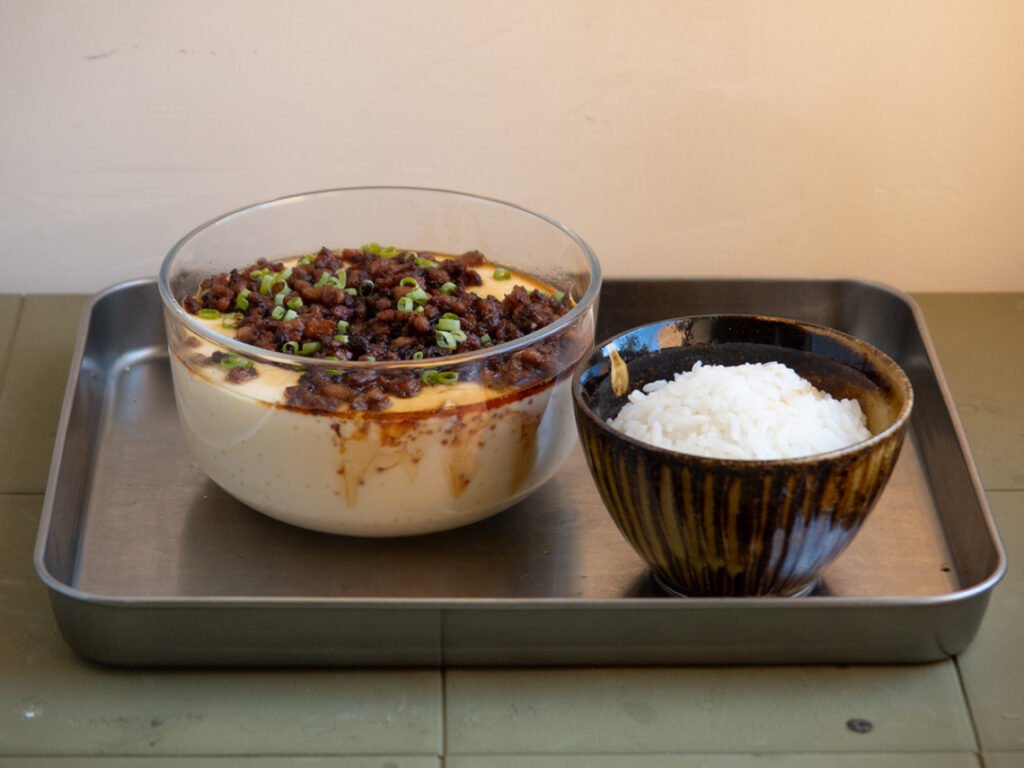 huevos al vapor con carne 1