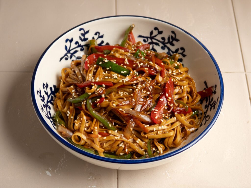 receta lo mein tallarines chinos
