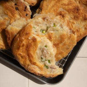 tortitas de cebolleta y carne