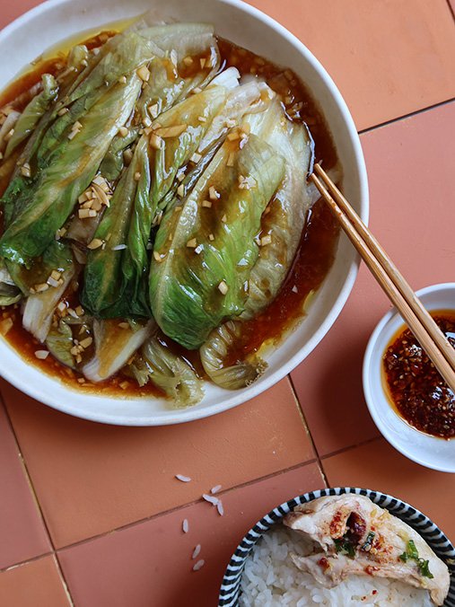 lechuga con salsa de ostras china 1