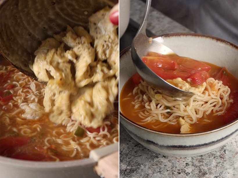 sopa de fideos con tomate y huevos 15