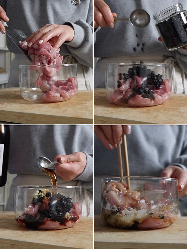 pollo al vapor con soja fermentada paso a paso 1