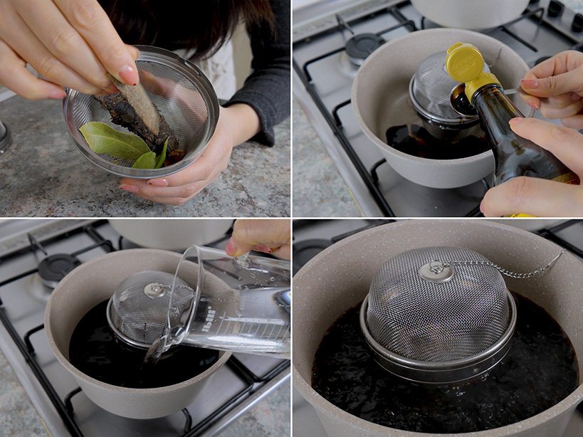 huevos marinados paso 1