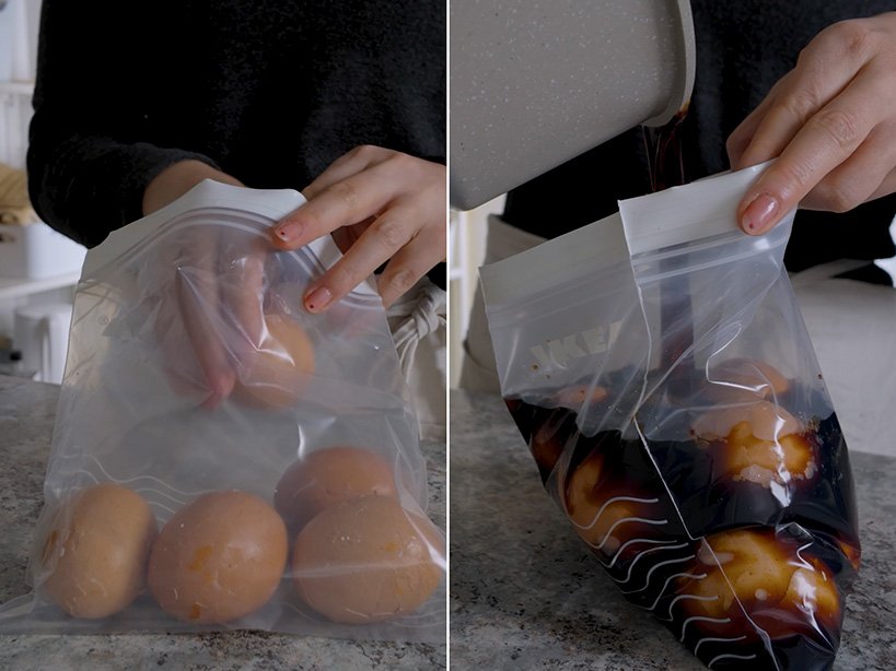 huevos marinados paso 3