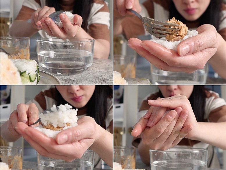 como formar onigiri a mano