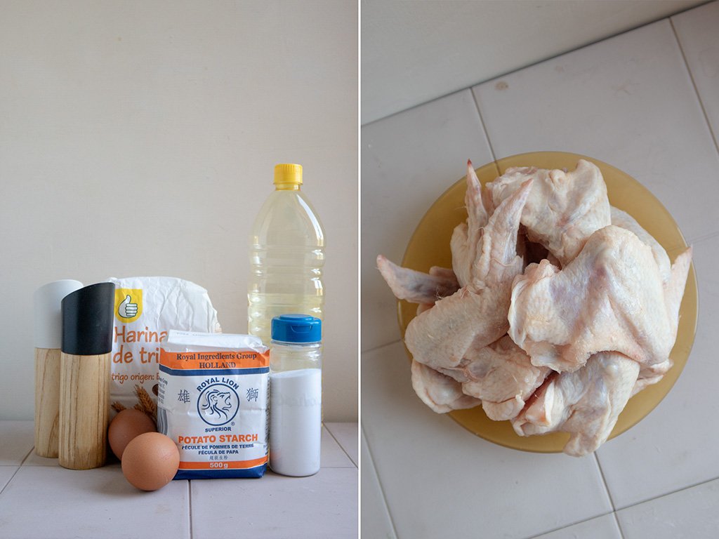 ingredientes para pollo frito coreano