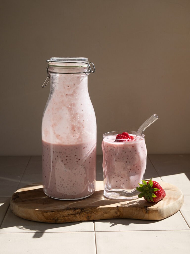 bebida de tapioca de fresas