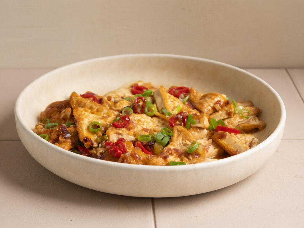 guiso de tofu con salsa de soja