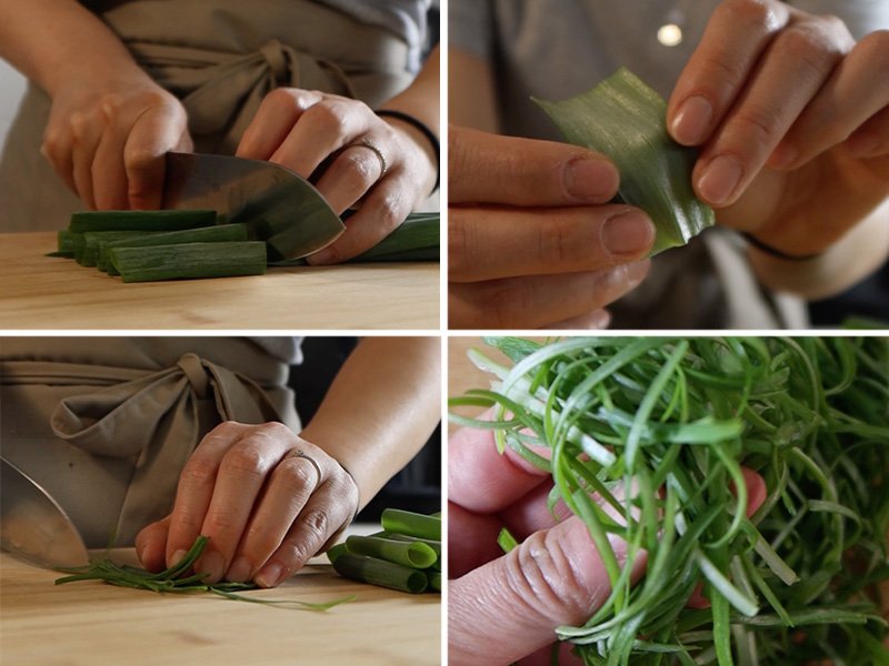 Cómo hacer fideos chinos con aceite de cebolleta paso a paso.La cebolleta